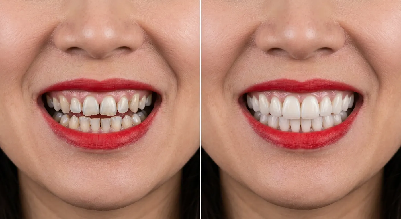 Veneer smile transformation