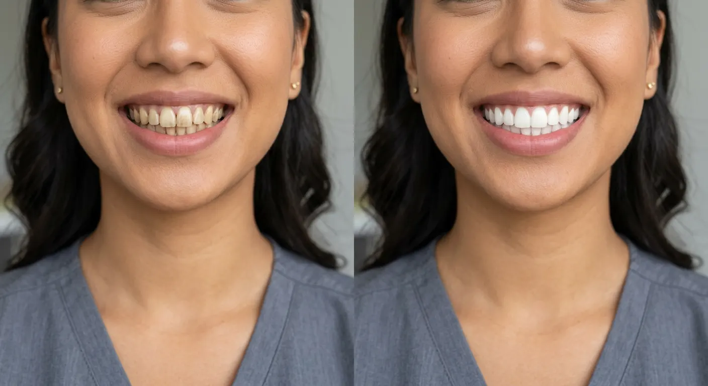 After: a noticeably whiter, brighter smile following professional whitening